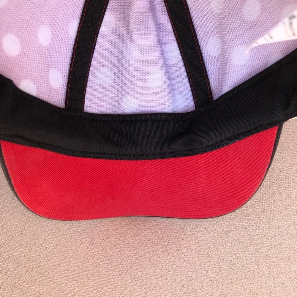 Walt Disney World Black Red Polka Dots‎ Autographed Minnie Mouse Ears Bow Hat